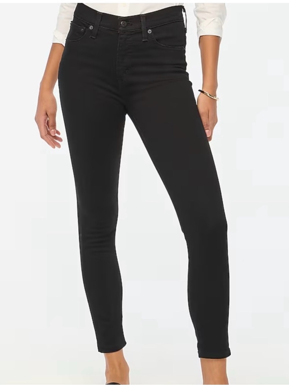 J Crew Women's Black High-Rise Skinny Jeans